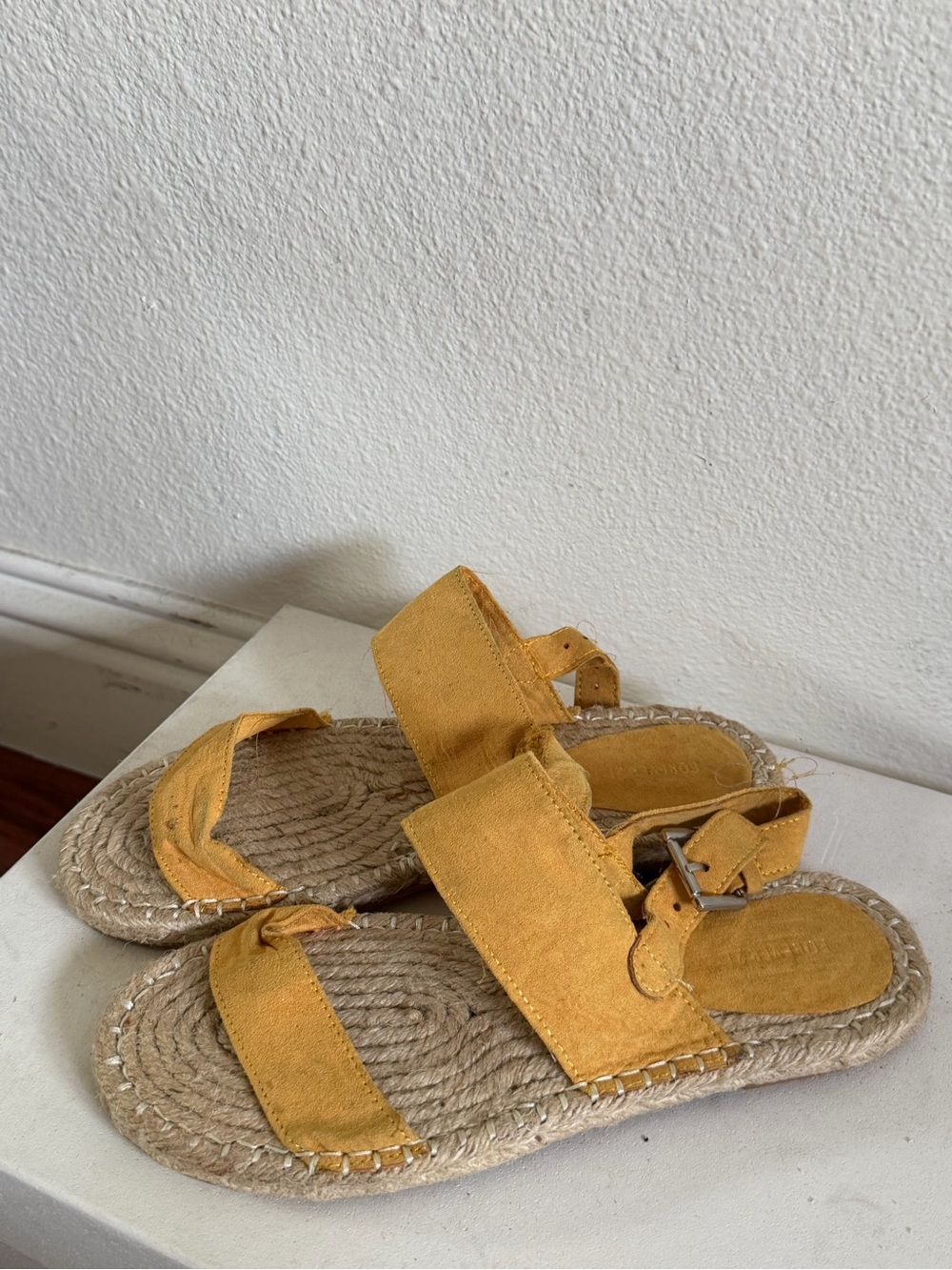 Women's Yellow Espadrille Strap Sandals